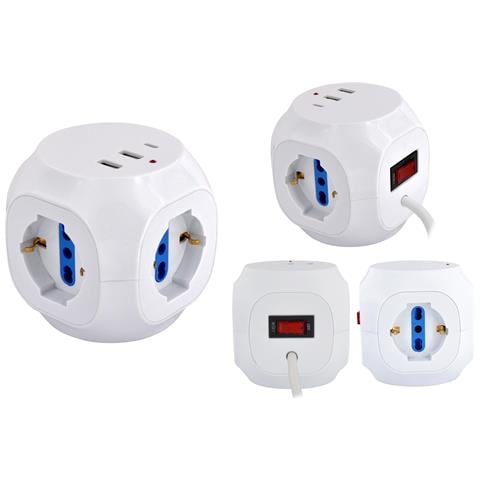 Multipresa Cubo Da Tavolo 3pos Bip/schuko + 3usb + Typec - Foto 1
